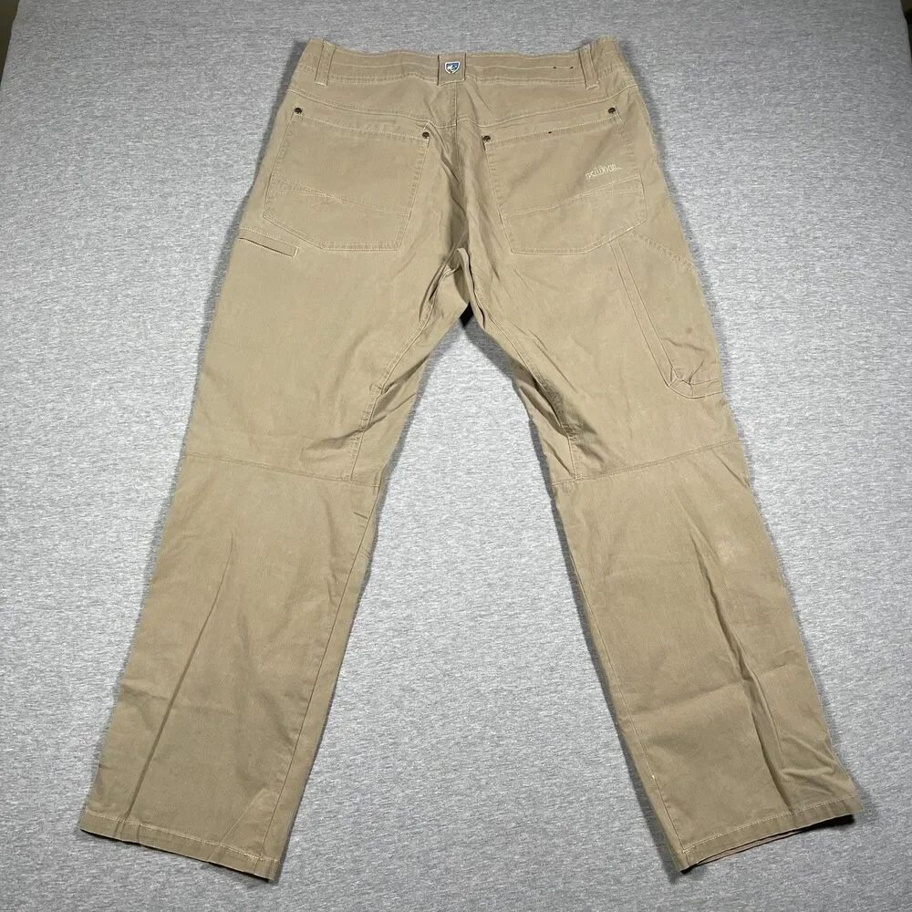 Kuhl Revolvr Carpenter Pants Mens 34x30 Beige Cotton Nylon Spandex Workwear
